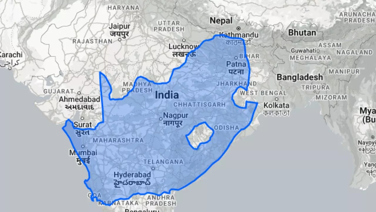 Overlaying South Africa on a map of India reveals its true size. | Courtesy: Siddharth Singh via X