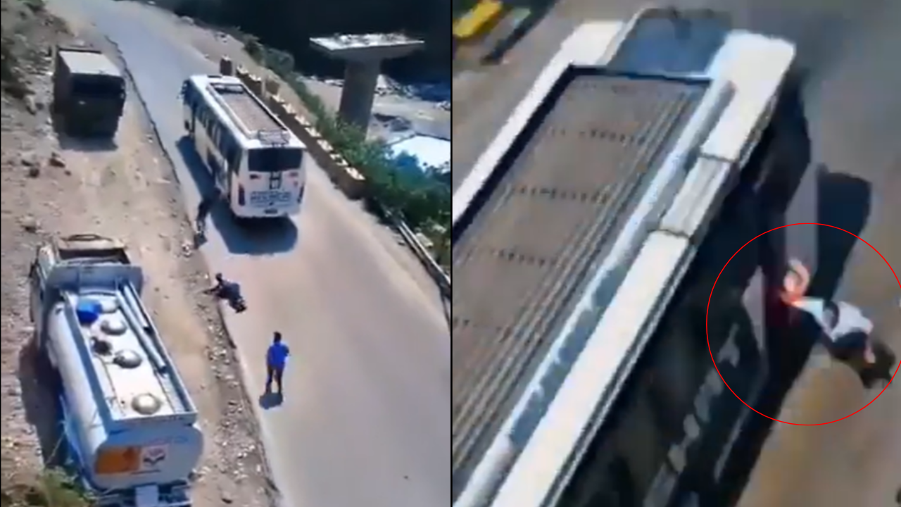 Pilgrims Jump Out Of Moving Bus