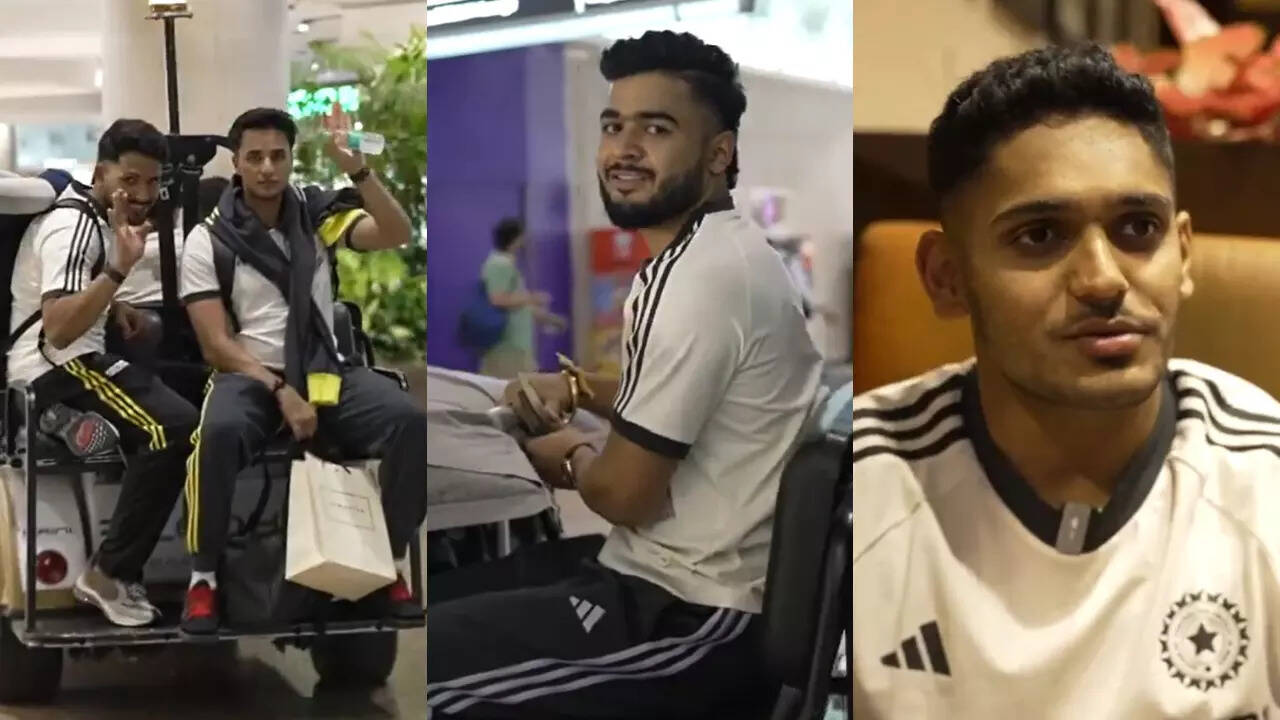 Forgotten Passport Reunions Aplenty Abhishek Sharma Riyan Parag India Newcomers Touchdown in Harare - WATCH