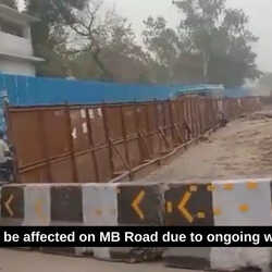 Delhi Traffic Alert Vehicle Flow Affected On MB Road As DMRC Carries Out Construction Work