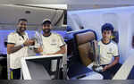 Coming Home Rohit Sharma Shares Pic Aboard Flight Back to India Players Expected to Reach Delhi On