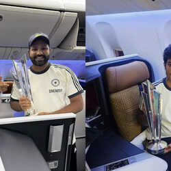 Coming Home Rohit Sharma Shares Pic Aboard Flight Back to India Players Expected to Reach Delhi On
