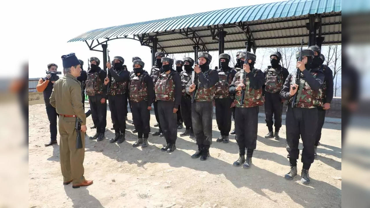 DGP R R Swain with police personnel undergoing specialised training.