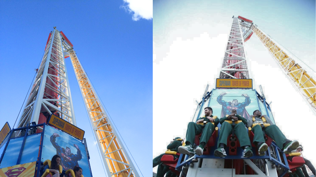 six flags over texas debunks viral video claiming child dangling from superman ride in arlington