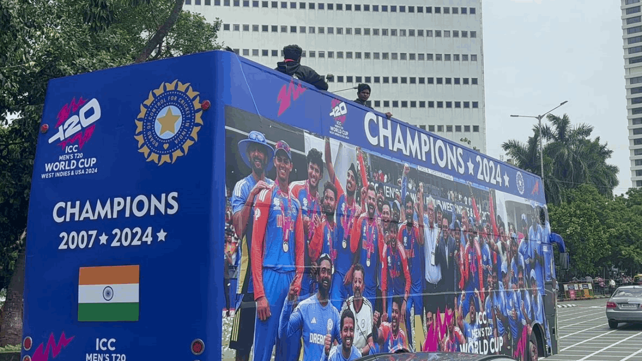 India victory parade bus ANi