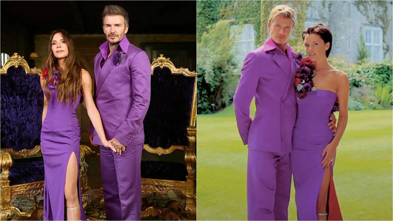 Victoria and David Beckham repeated their wedding dress on 25th anniversary