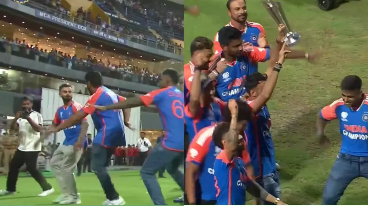 Rohit Sharma, Virat Kohli Dance With T20 World Cup Trophy As Team India Reaches Wankhede Stadium: WATCH