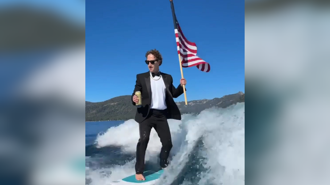 Mark Zuckerberg Surfing