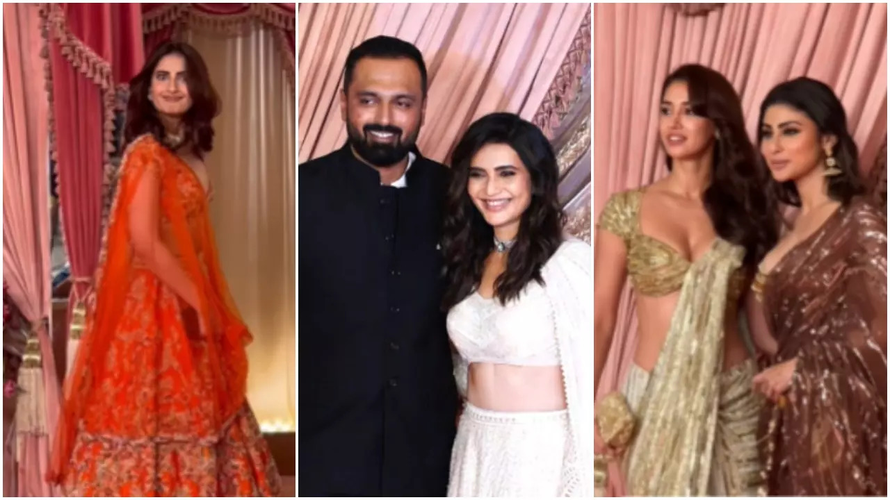 Anant Ambani-Radhika Merchant's Sangeet: Palak Tiwari Trips, Karishma Tanna, Mouni Roy Look Stunning