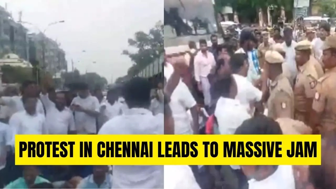 Protest in Chennai Cause Massive Traffic