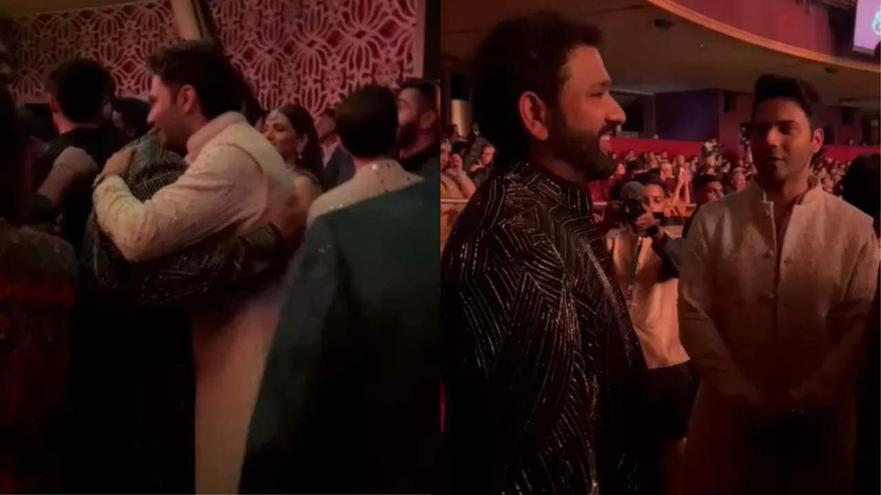 Varun Dhawan Warmly Hugs Rohit Sharma At Anant-Radhika Sangeet, T20 WC Winning Captain Is All Smiles. WATCH