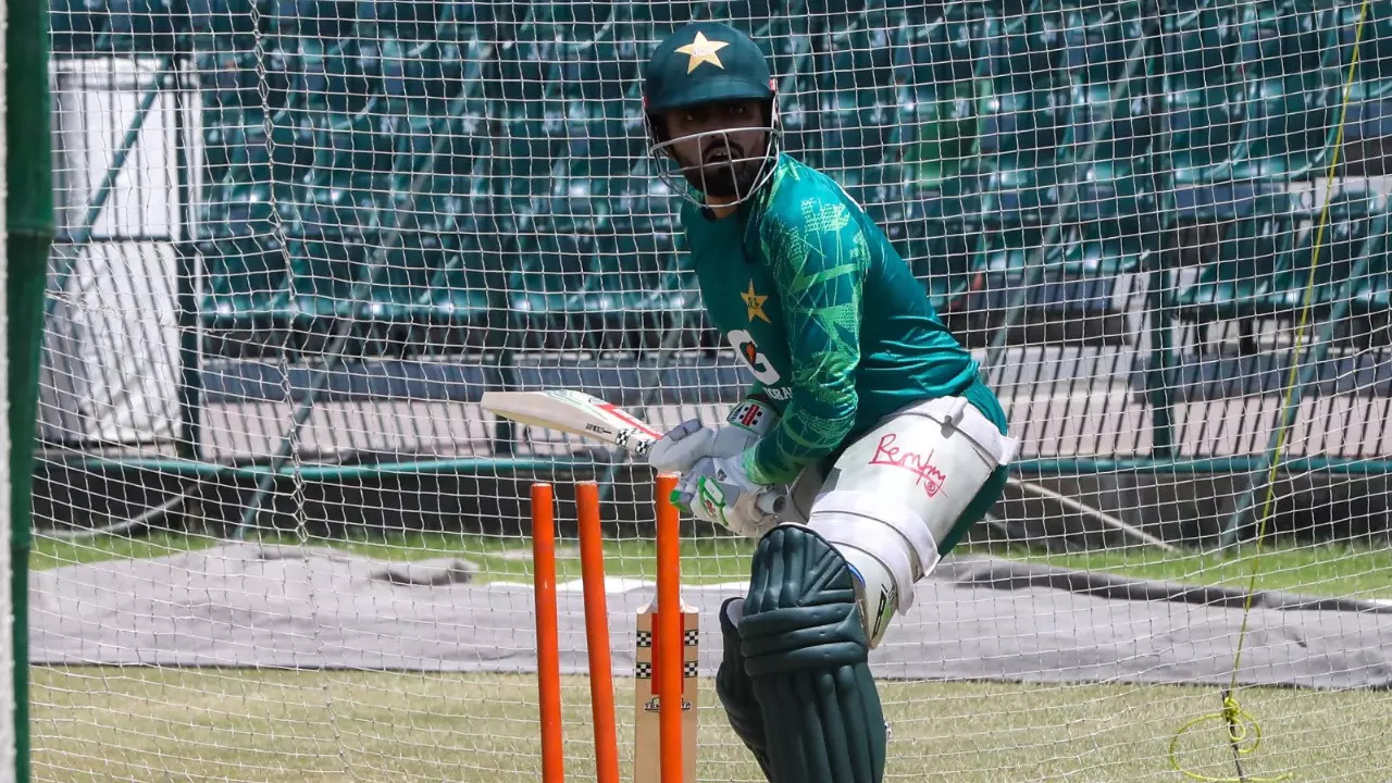 Babar Azam during a net session