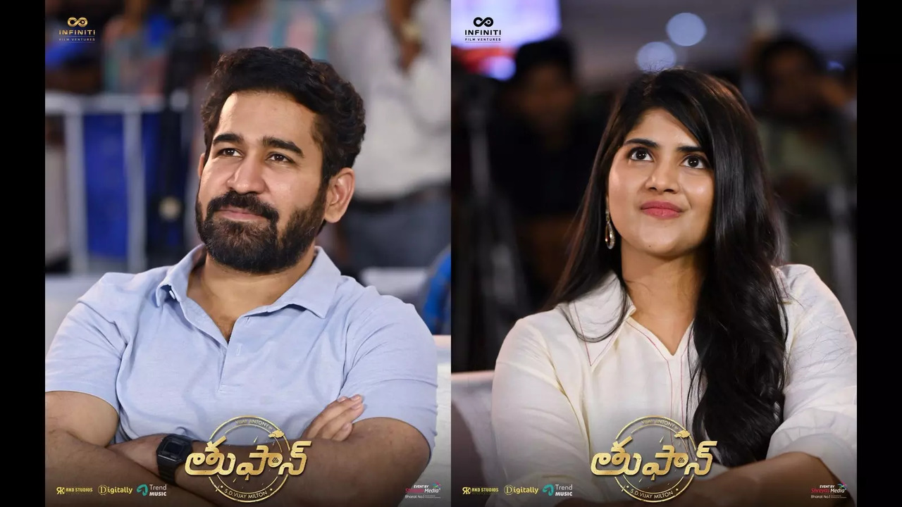 Vijay Antony and Megha Akash at Toofan trailer introduction event