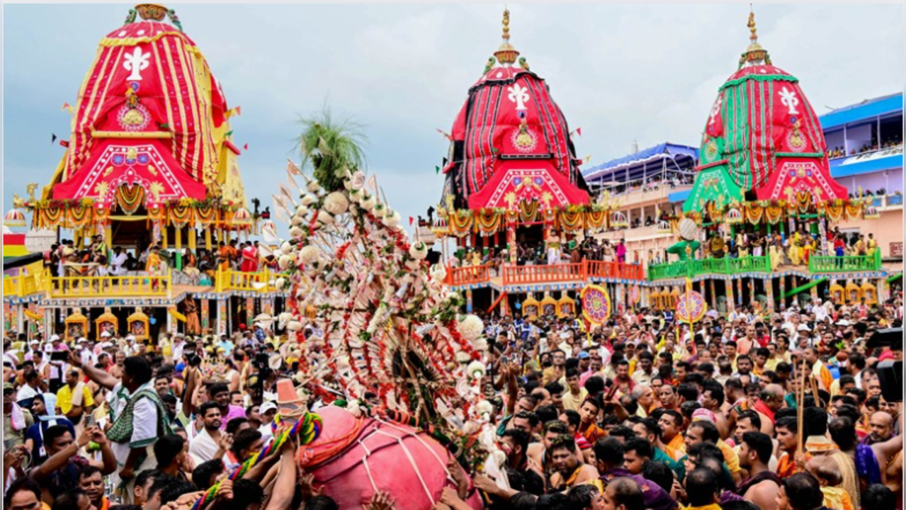 Devotees in large number take part in the two-day Lord Jagannath Rath Yatra