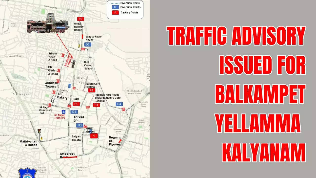 hyderabad traffic advisory for balkampet yellamma kalyanam; check list of routes diverted
