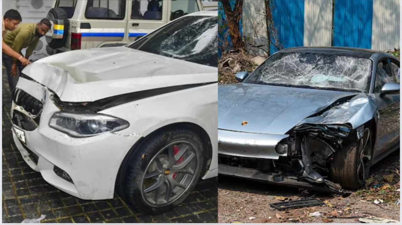 The two cars involved in Pune crash (right) and Worli hit and run case (left).