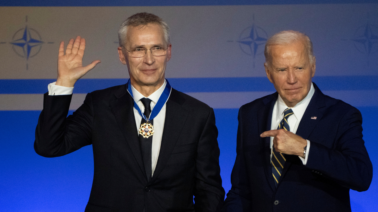 Joe Biden Jens Stoltenberg NATO AP