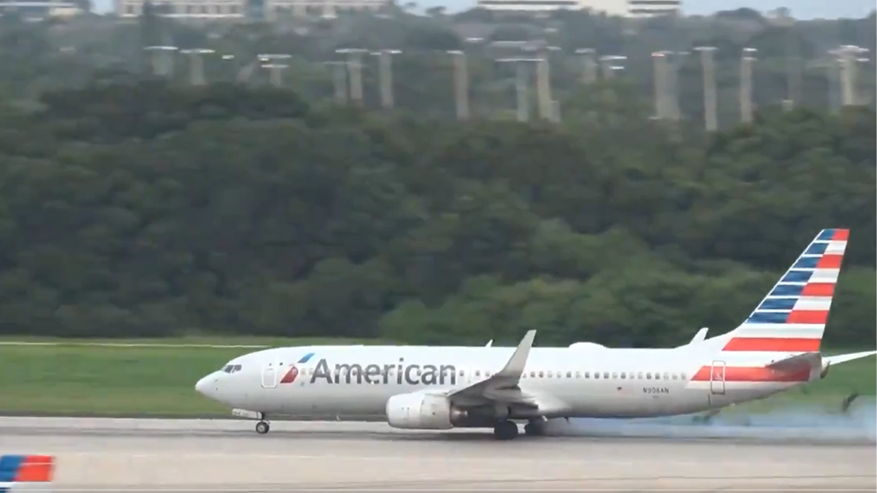 VIDEO: American Airlines Flight Experiences Tyre Burst Moments Before Take-Off