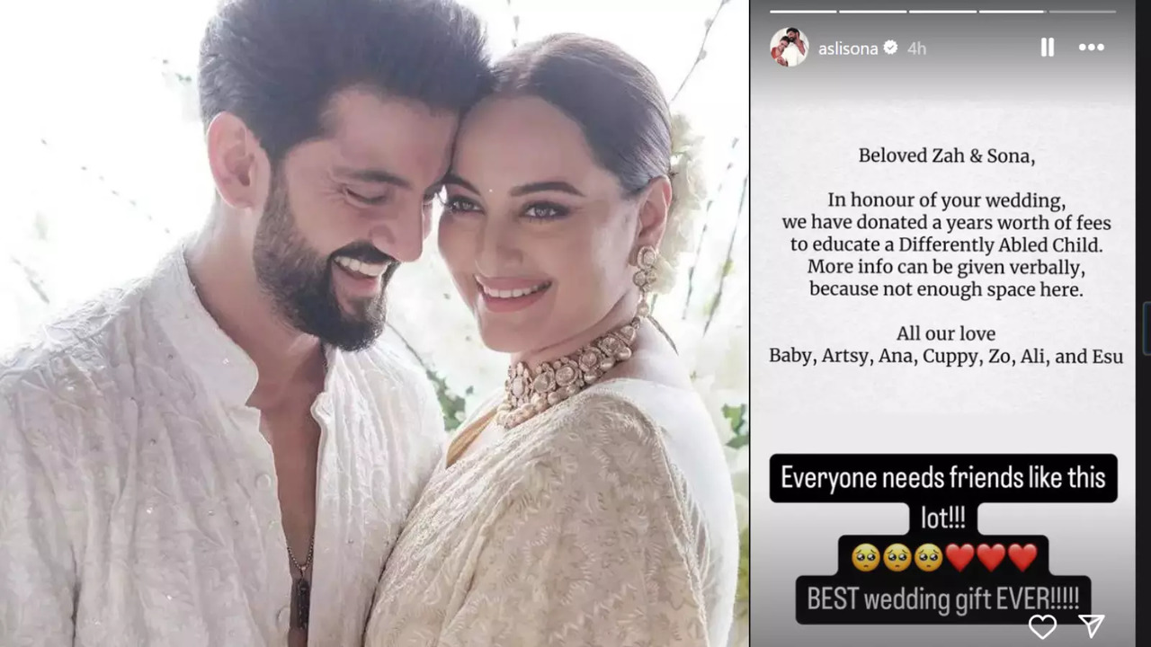 Sonakshi Sinha-Zaheer Iqbal's Friends Donate School Fee For Disabled Kid, Actress Calls It 'Best Wedding Gift Ever'