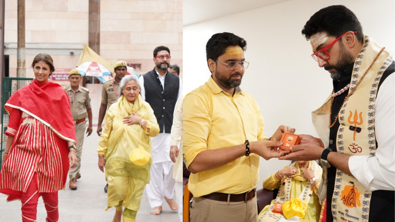 asdasdasdsdsadassadsdaAbhishek Bachhan, Sis Shweta And Mom Jaya Offer Prayers At Kashi Vishwanath Temple. See Viral Pics