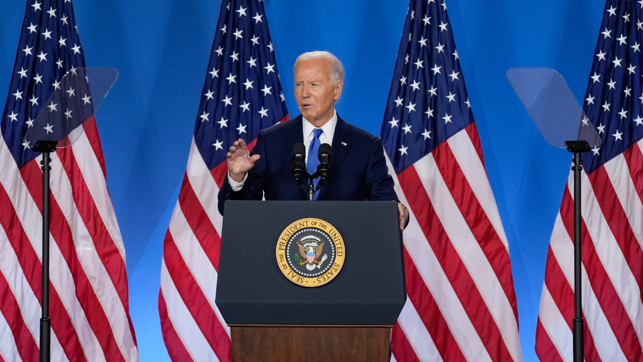 Joe Biden at press conference on Thursday