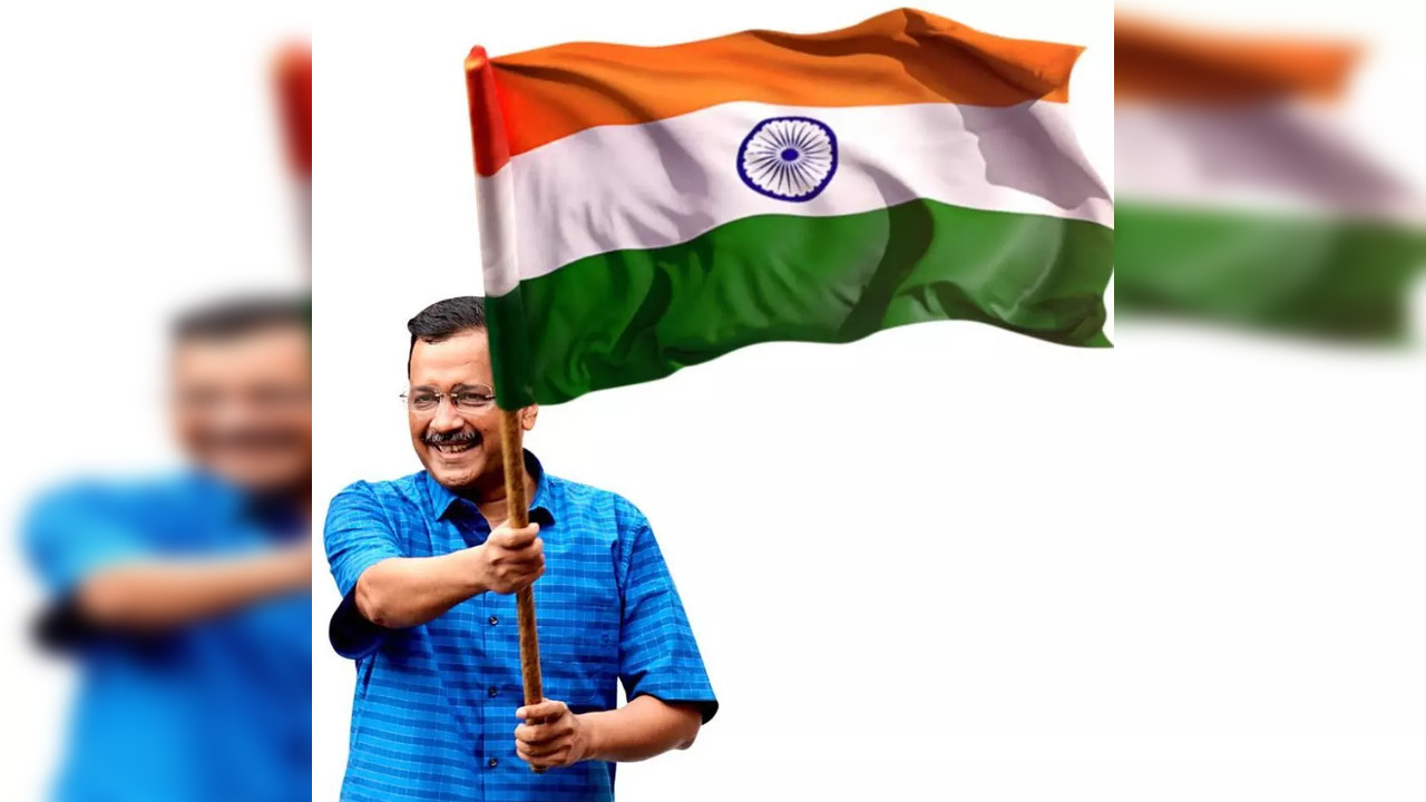 arvind kejriwal tricolour.