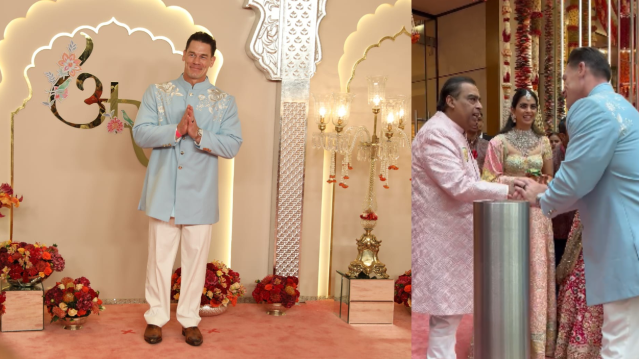 Anant-Radhika Wedding: John Cena Rocks Blue Sherwani, Shakes Hand With Mukesh Ambani. Fans Go 'Bro Looks So Good'