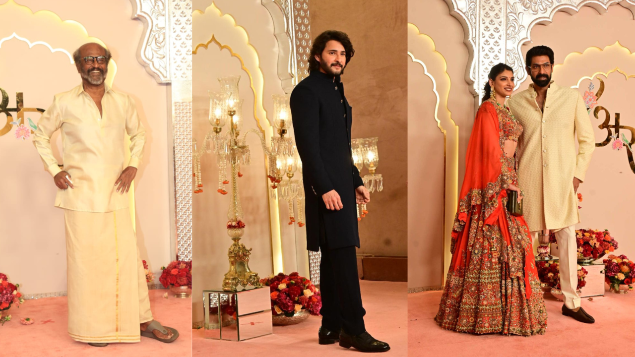 South Stars Grace Anant-Radhika's Wedding: Rajinikanth, Mahesh Babu, Rana Daggubati And More Arrive In Style