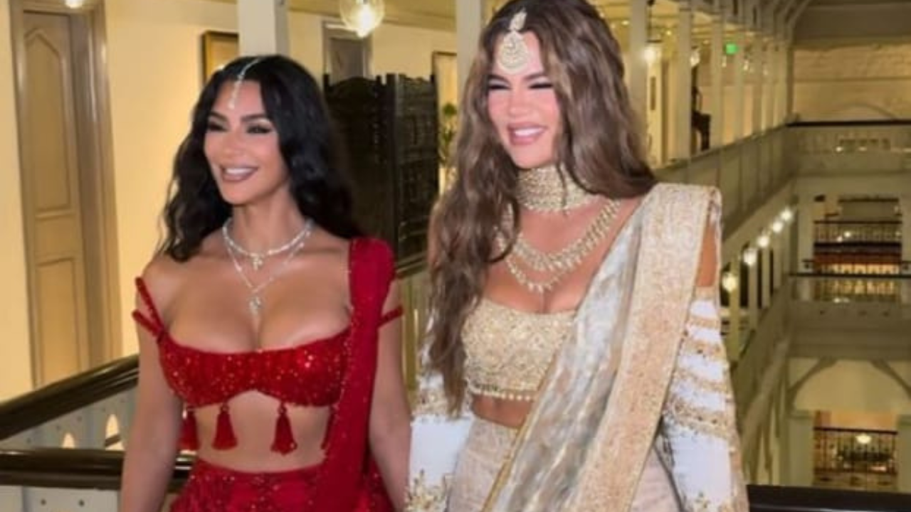 Anant Ambani-Radhika Merchant Wedding: Kim And Khloe Kardashian Channel Their Inner Desi Girls In Shimmery Outfits