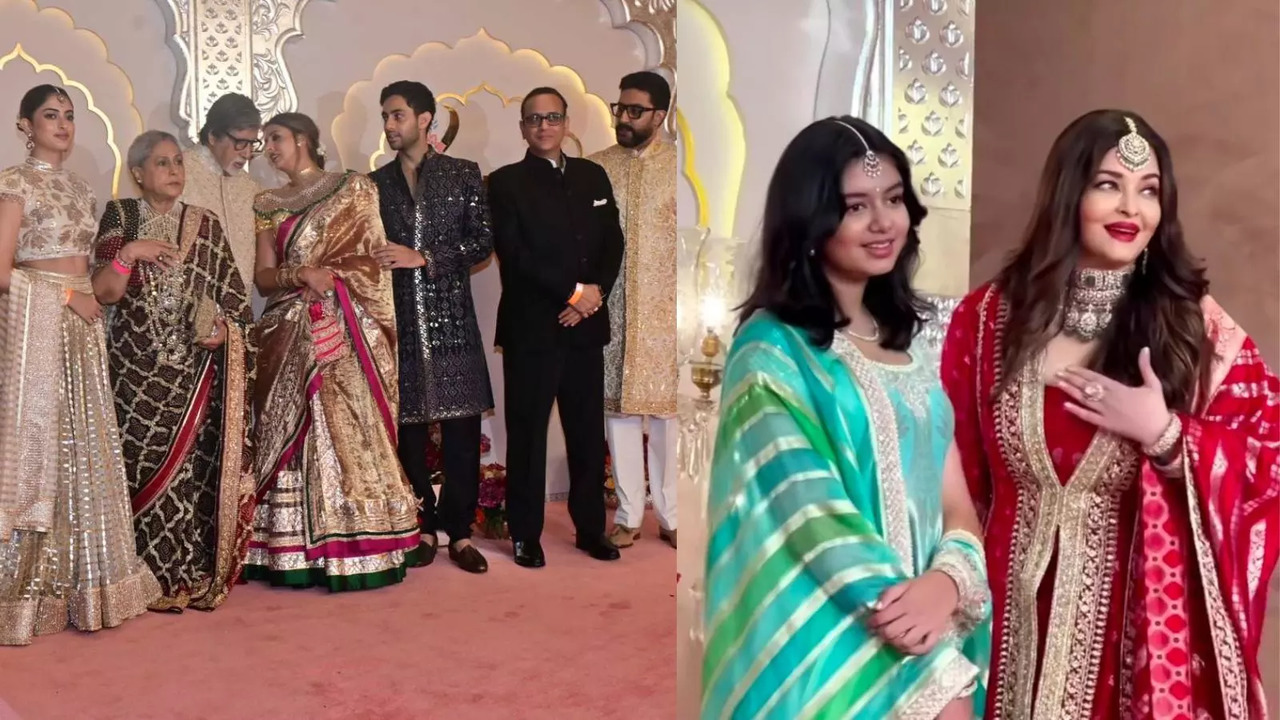 Aishwarya With Aaradhya To Amitabh With Abhishek; Bachchan Family Galore At Anant Ambani, Radhika Merchant Wedding