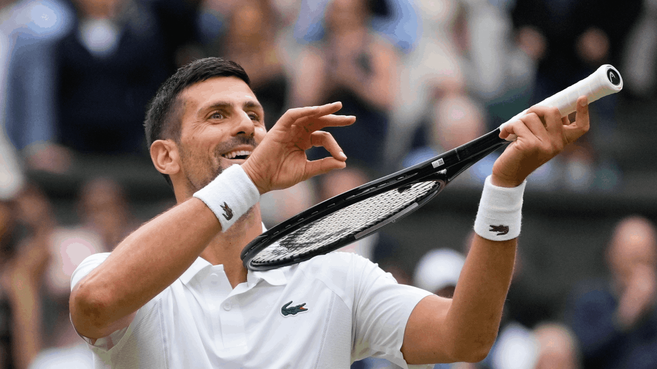 Novak Djokvoic Wimbledon 2024 AP