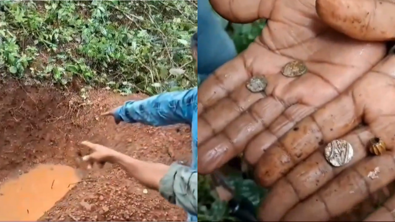 VIDEO: 'Treasure Trove' With Old Jewels, Coins Discovered In Rainwater Harvesting Pit In Kerala