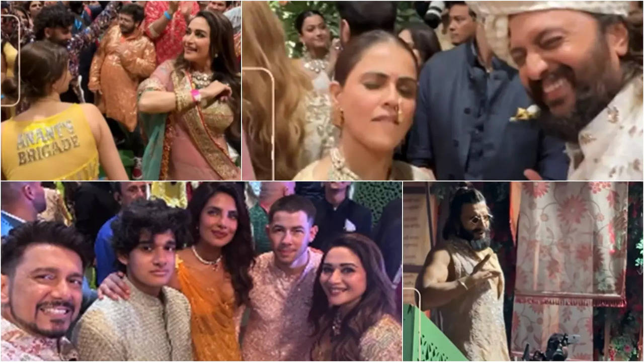 Madhuri Dixit, Ranveer Singh and others at Anant Ambani's baraat. (Image Credits: Instagram)