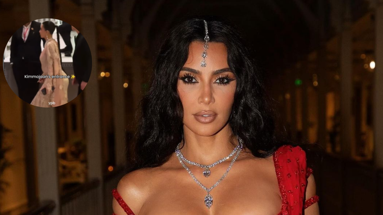 Kim Kardashian Channels Inner Bibbojaan, Aces Gajagamini Walk In Viral Video From Anant-Radhika's Shubh Aashirwad. WATCH