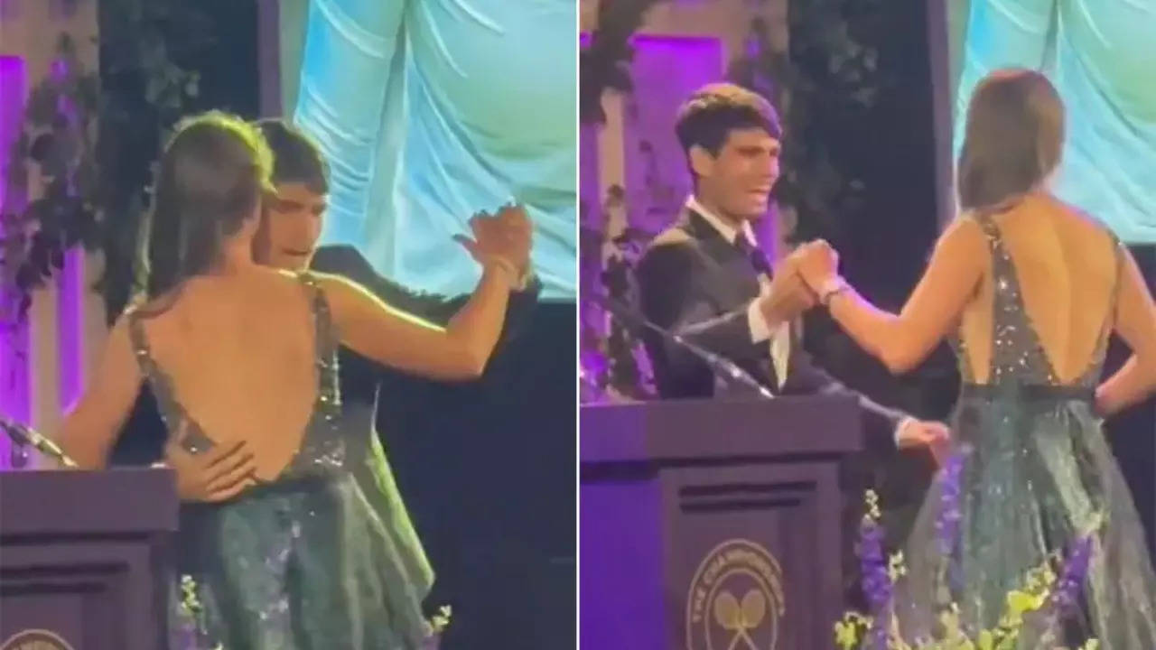 Carlos Alcaraz dance with Barbora Krejcikova