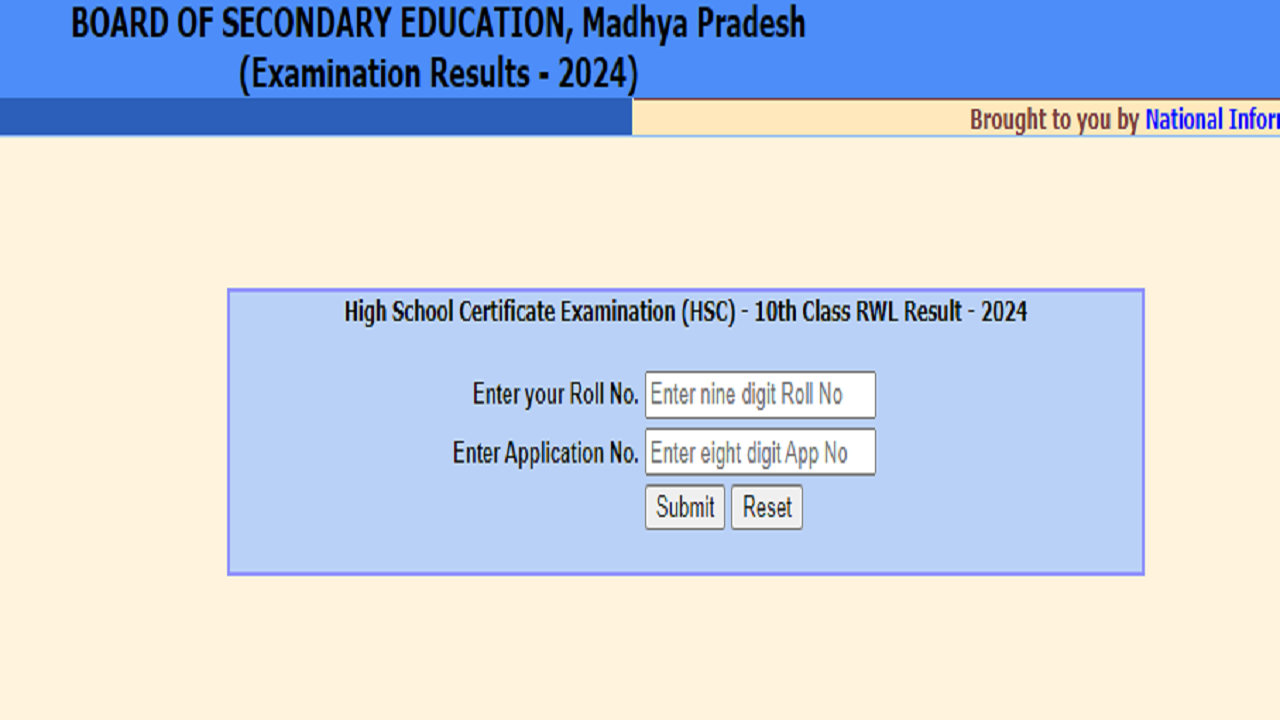 MP RWL Result 2024 Released for 10th, 12th Exams on mpresults.nic.in, Link Here