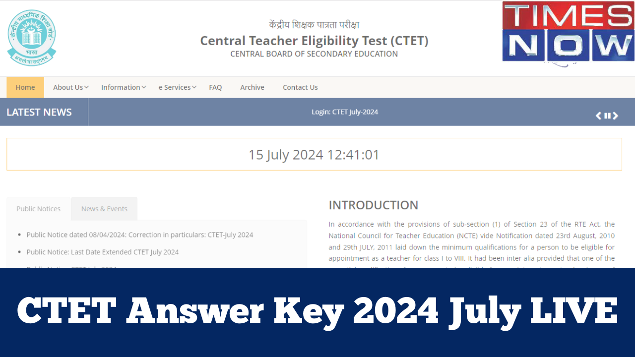 CTET Answer Key 2024 July Highlights CBSE CTET Answer Key Expected Soon for Paper 1 Paper 2 on ctetnicin Check Updates