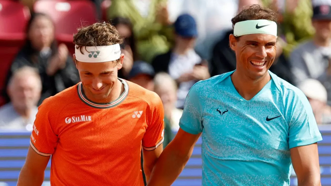 Rafael Nadal with Casper Ruud at Nordea Open