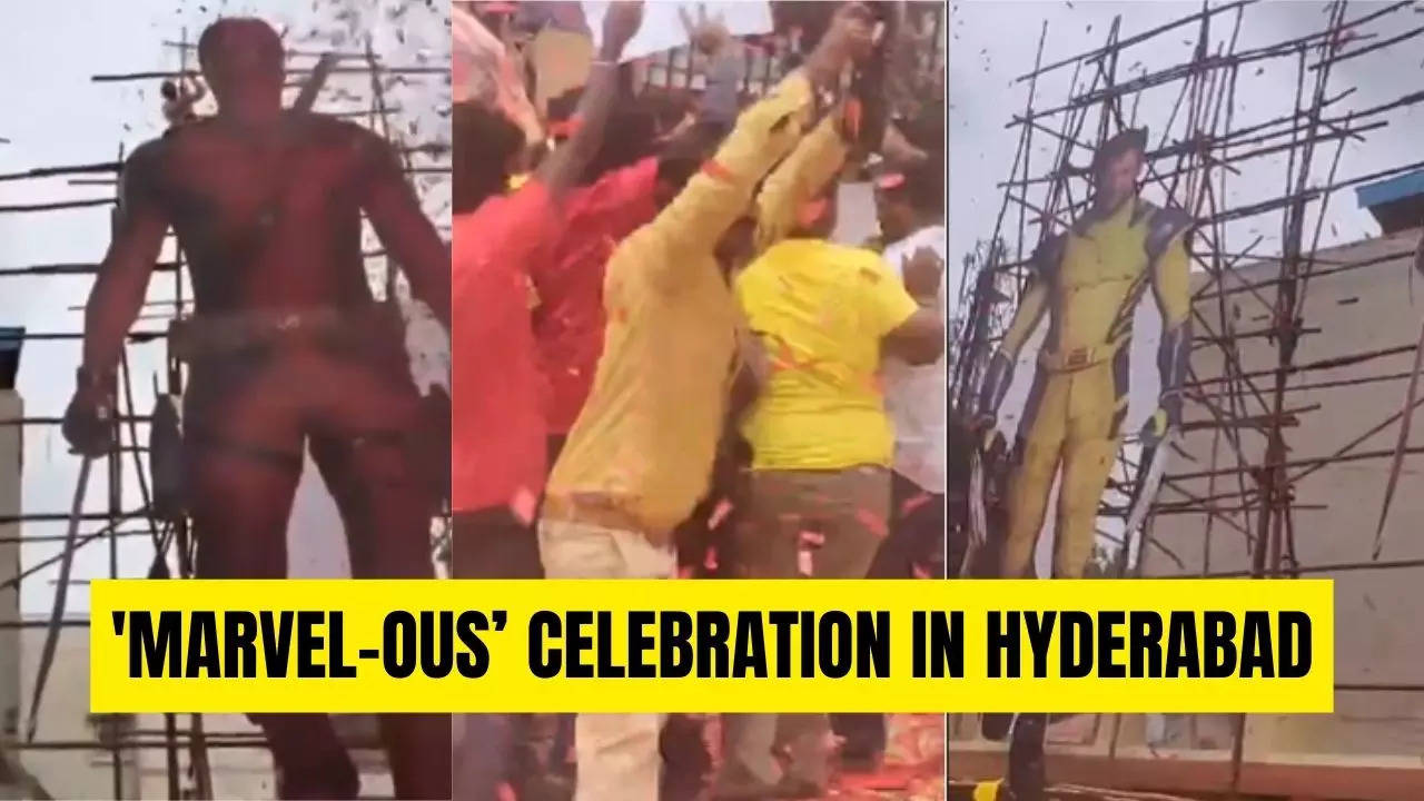 hyderabad's 'marvel-ous' deadpool & wolverine movie celebration lights up rtc x road- watch