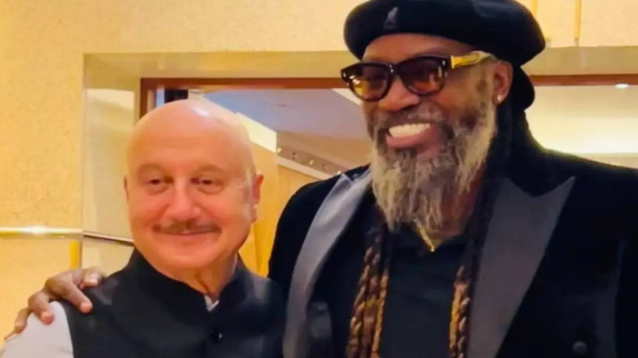 Anupam Kher poses with Chris Gayle, shares video from Dubai diaries