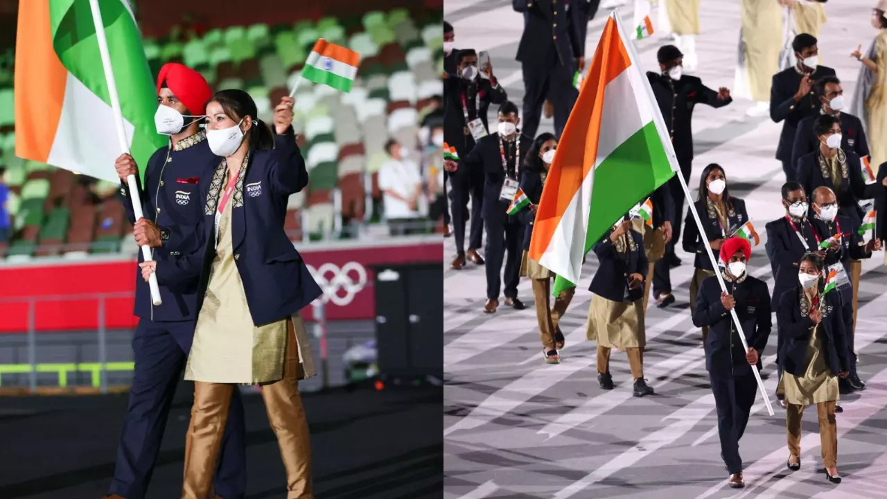 Indian Flagbearers Mary Kom and Manpreet Singh at Tokyo Olympics