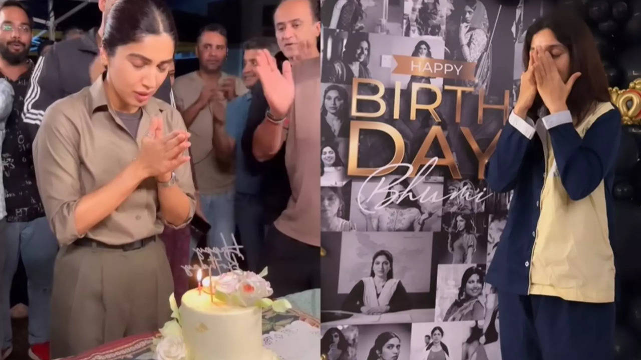 Bhumi Pednekar Celebrates Her Birthday On-Set, Cries After Getting Surprise At Home 