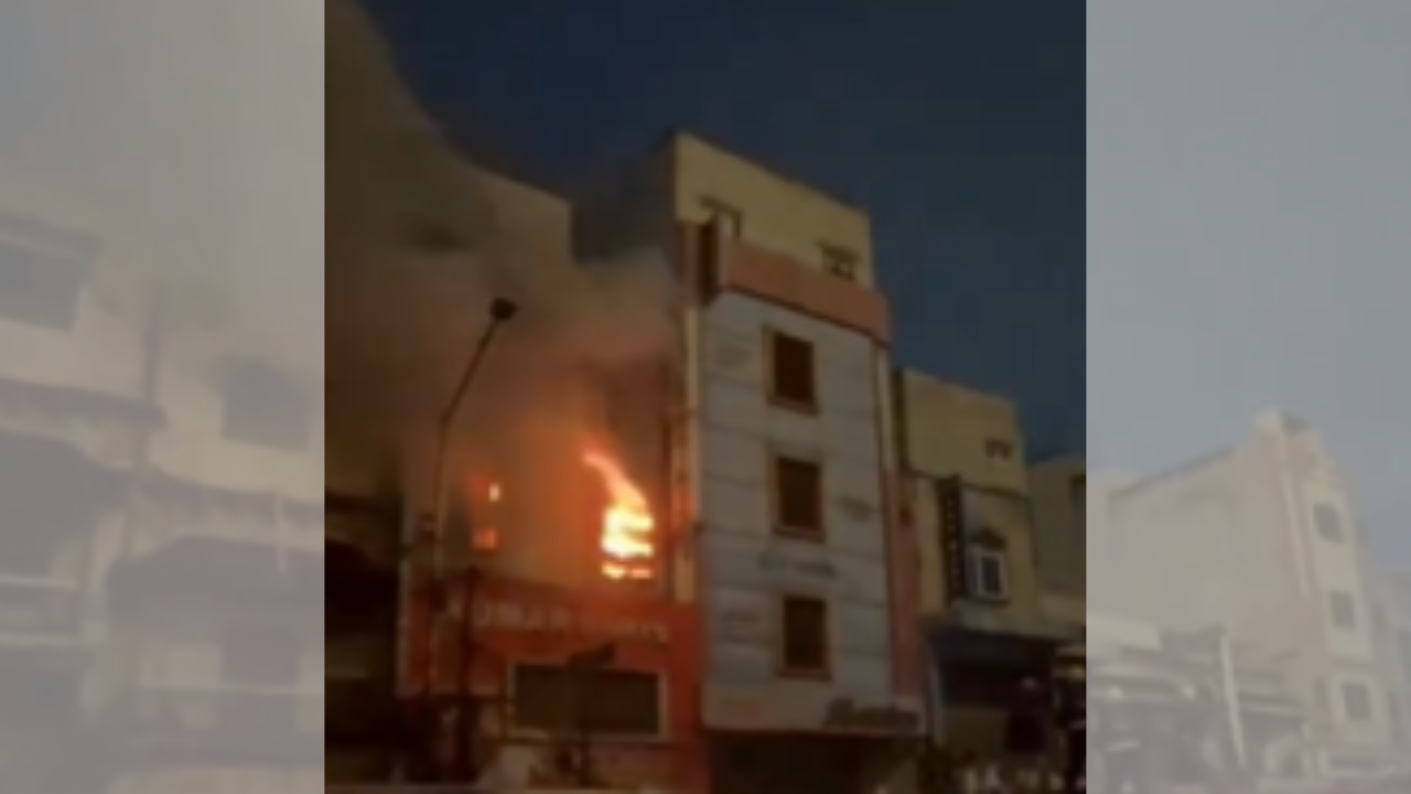 hyderabad: fire breaks out in a shop-visuals