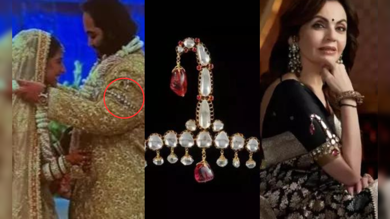 anant ambani wore mughal emperor kalgi as bajubandh at wedding