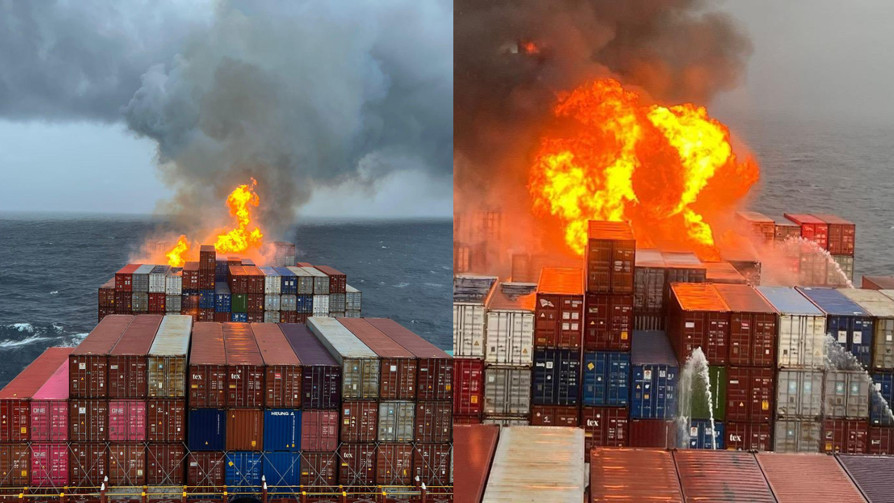 Indian Coast Guard Continues Operation As Fire Persists Onboard Maersk Frankfurt Vessel