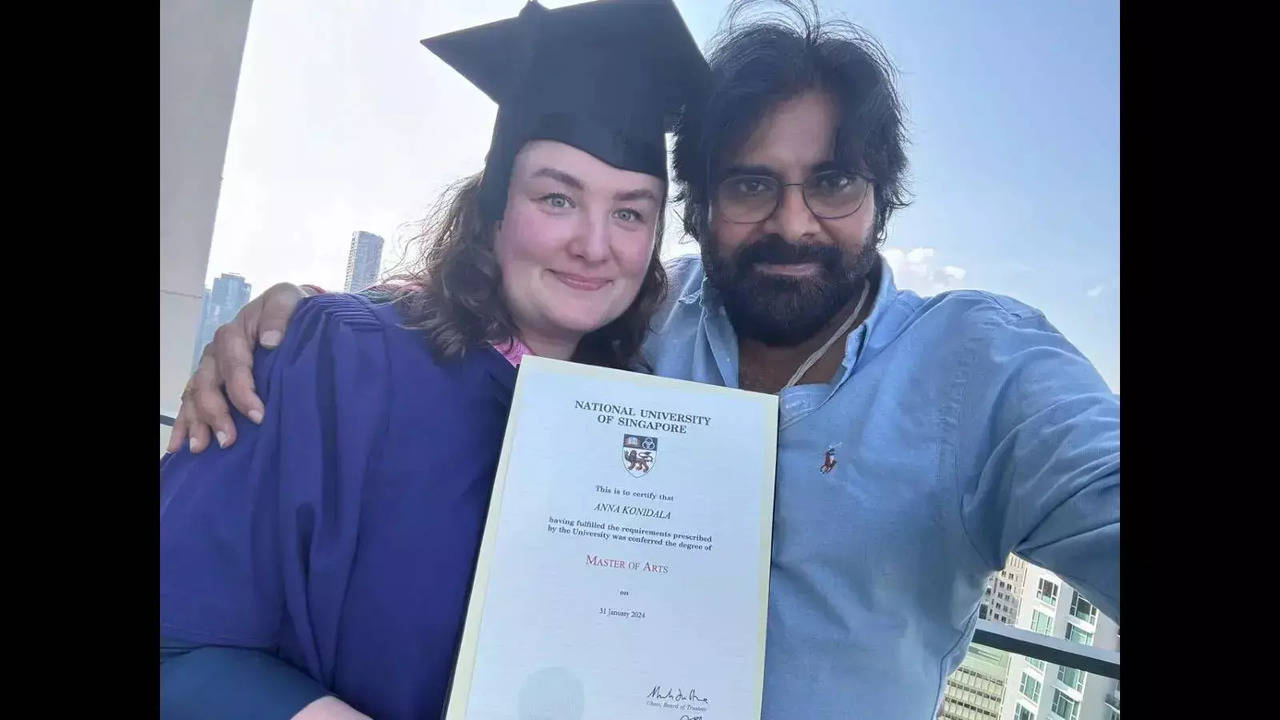 Pawan Kalyan Attends Wife Anna Konidela’s Graduation Ceremony in Singapore