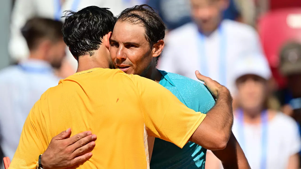 Rafael Nadal with Nuno Borges at Nordea Open