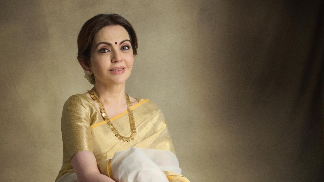 All about Nita Ambani's Kasavu saree