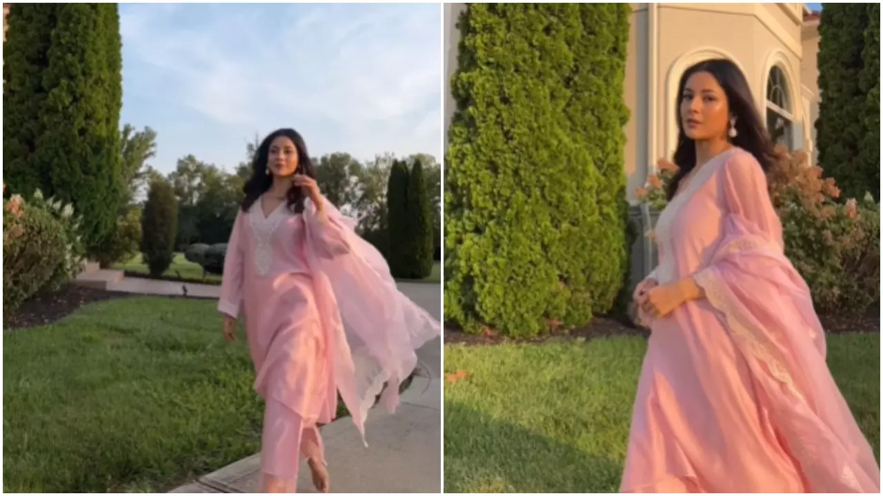 Shehnaaz Gill Steps Out In Blush Pink Kurta Set Worth Rs 16k! Seen Yet?