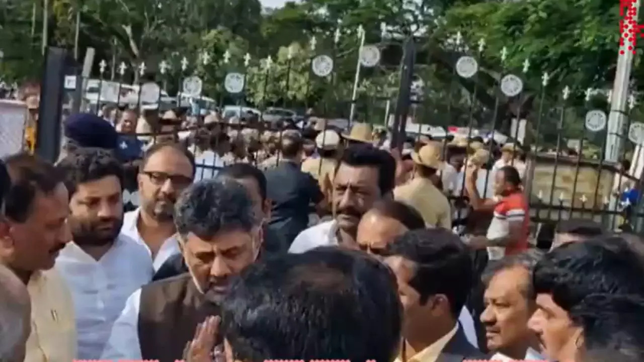 Karnataka DY CM DK Shivakumar At KRS Dam In Mandya